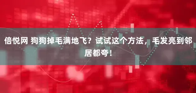 倍悦网 狗狗掉毛满地飞？试试这个方法，毛发亮到邻居都夸！